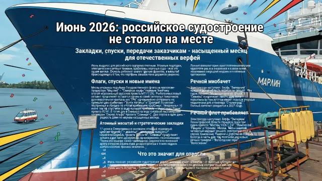 Июнь 2026: российское судостроение не стояло на месте